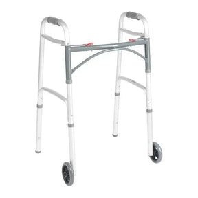 Drive Deluxe Folding Walker, Two Button with 5" Wheels  # Okotoks HC Pharmacy