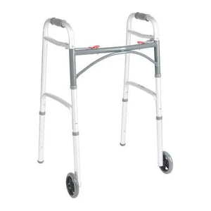 Drive Deluxe Folding Walker, Two Button with 5" Wheels  # Okotoks HC Pharmacy
