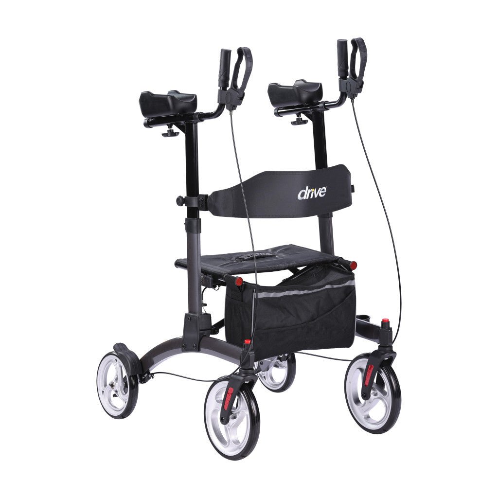 Black walker with wheels on a white background - okotoks hc pharmacy