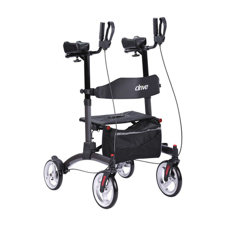 Black walker with wheels on a white background - okotoks hc pharmacy