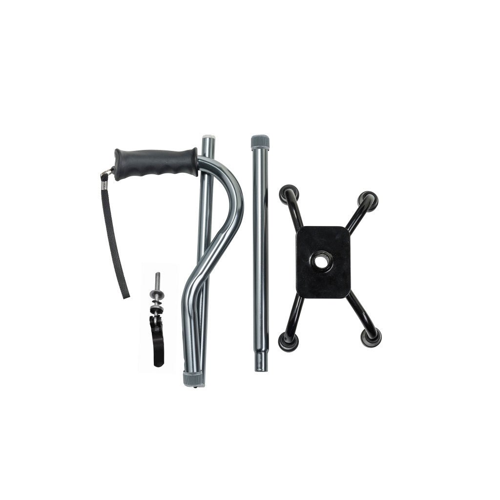 Set of cane parts on a white background - okotoks hc pharmacy