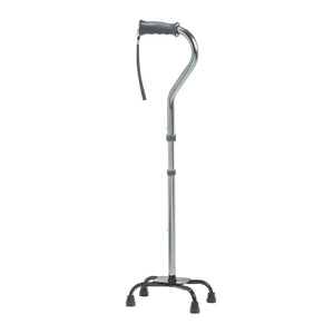 Black walking cane with a curved handle on a white background - okotoks hc pharmacy