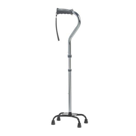 Black walking cane with a curved handle on a white background - okotoks hc pharmacy