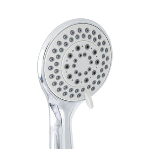 Chrome shower head on a white background - okotoks hc pharmacy