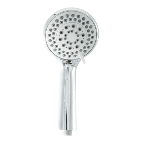 Chrome shower head on a white background - okotoks hc pharmacy
