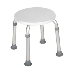 Round shower stool with adjustable legs on a white background - okotoks hc pharmacy