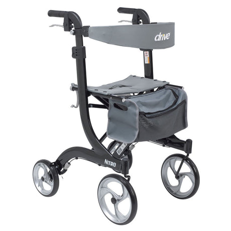 Gray and black rollator with 'Drive' branding on a white background - okotoks hc pharmacy