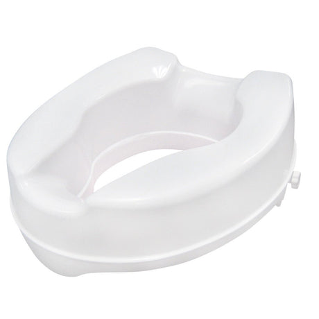 White raised toilet seat on a white background - okotoks hc pharmacy