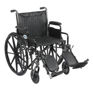 Black wheelchair with Detachable Full Arms and Footrests on a white background - okotoks hc pharmacy