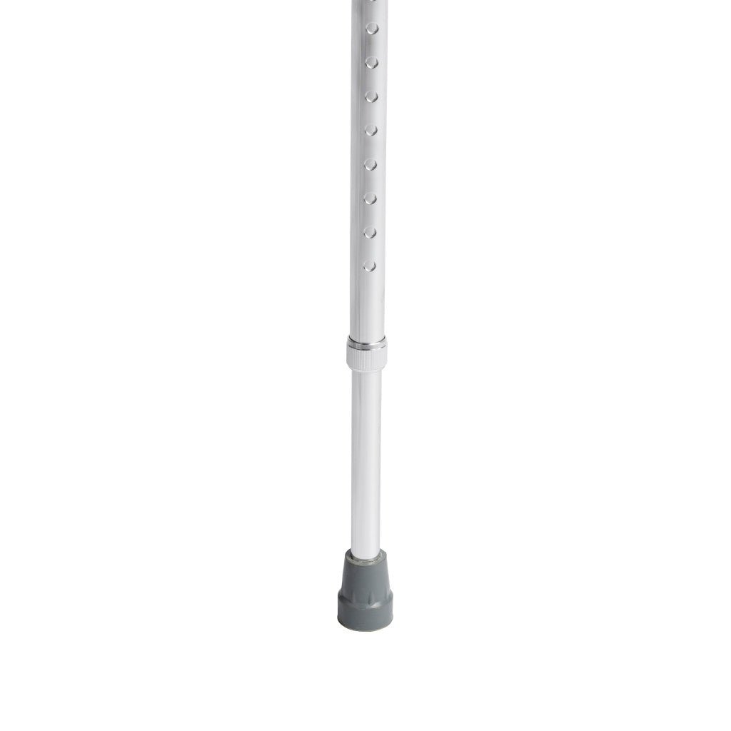 Silver walking cane with a gray base on a white background - okotoks hc pharmacy
