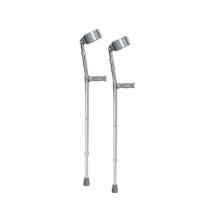 Pair of silver crutches on a white background - okotoks hc pharmacy