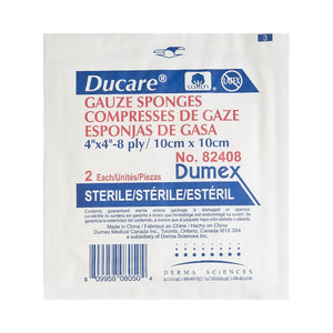 Ducare gauze sponges packaging with Dumex branding on a white background - okotoks hc pharmacy