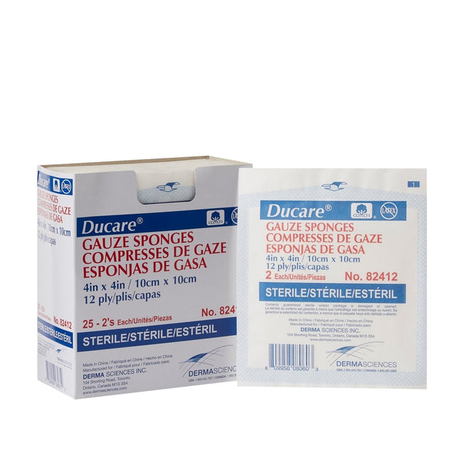 Ducare gauze sponges packaging on a white background - okotoks hc pharmacy