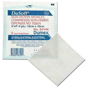 DuSoft non-woven sponges with packaging on a white background - okotoks hc pharmacy
