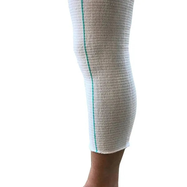 White knee brace with green stripe on a white background - okotoks hc pharmacy