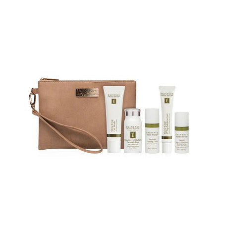 Cosmetic bag with skincare products on a white background - okotoks hc pharmacy