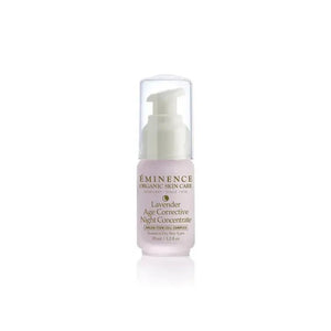 Eminence Organic Skin Care Lavender Age Corrective Night Concentrate bottle on a white background
