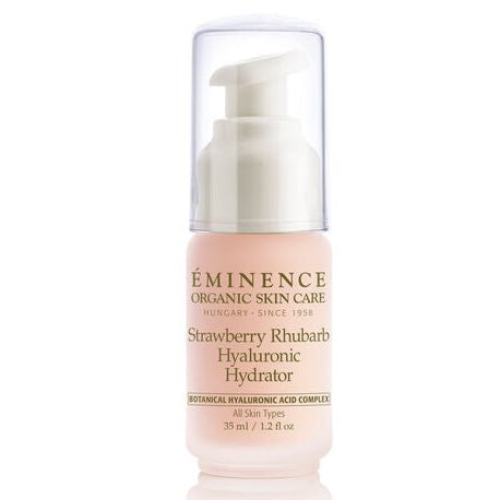 Eminence Strawberry Rhubarb Hyaluronic Hydrator bottle on a white background - okotoks hc pharmacy