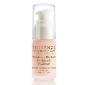 Eminence Strawberry Rhubarb Hyaluronic Hydrator bottle on a white background - okotoks hc pharmacy