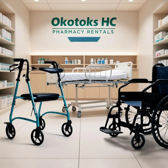  Equipment rentals at Okotoks HC Pharmacy.