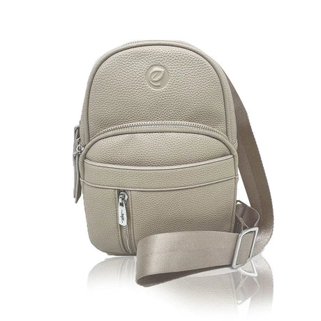 Beige crossbody bag on a white background - okotoks hc pharmacy