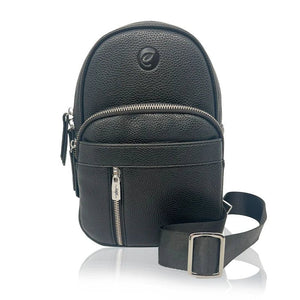 Black crossbody bag with a strap on a white background - okotoks hc pharmacy
