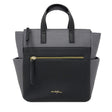 Two-toned black and gray handbag with gold zipper on a white background - okotoks hc pharmacy