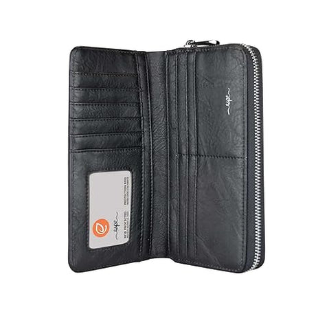 Black wallet with a visible brand logo on a white background - okotoks hc pharmacy