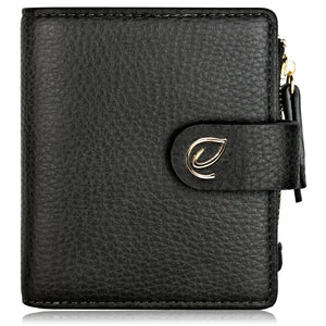 Black wallet with a gold emblem on a white background - okotoks hc pharmacy