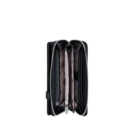 Black wallet with a zipper on a white background - okotoks hc pharmacy