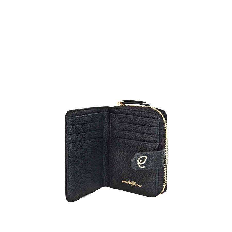 Black leather wallet with a brand logo on a white background - okotoks hc pharmacy