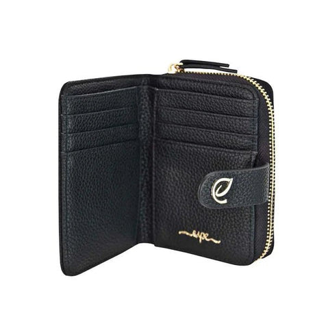 Black leather wallet with a brand logo on a white background - okotoks hc pharmacy