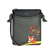 Black handbag with a fox and leaf design on a white background - okotoks hc pharmacy