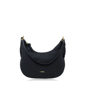 Black handbag with gold accents on a white background - okotoks hc pharmacy