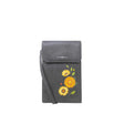 Gray crossbody bag with floral design on a white background - okotoks hc pharmacy