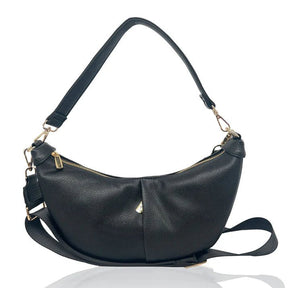 Black handbag with gold accents on a white background - okotoks hc pharmacy