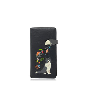 Black wallet with a dog illustration on a white background - okotoks hc pharmacy