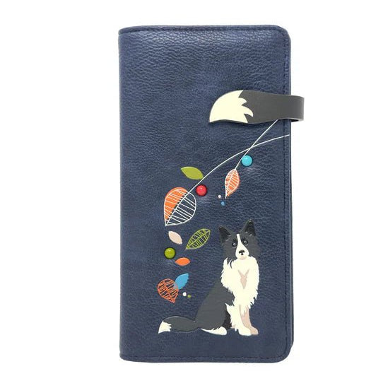 Blue wallet with dog illustration on a white background - okotoks hc pharmacy