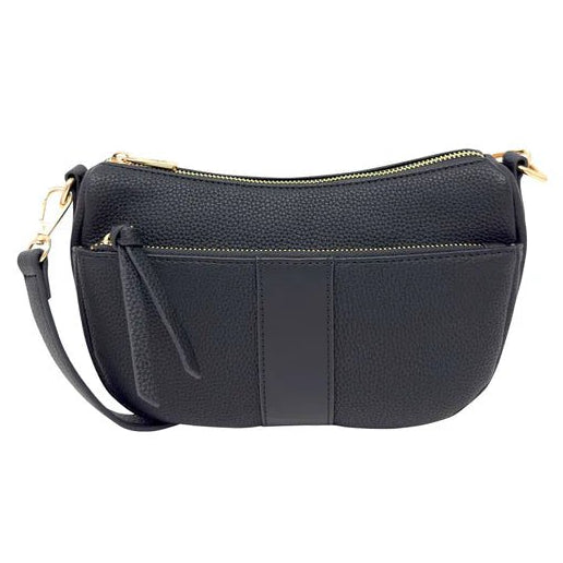 Black handbag with a strap on a white background - okotoks hc pharmacy