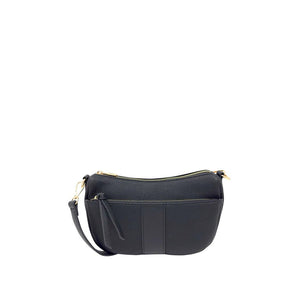 Black handbag with a strap on a white background - okotoks hc pharmacy