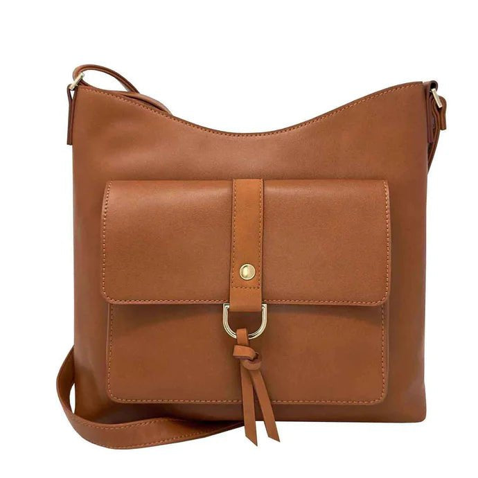Brown crossbody bag on a white background - okotoks hc pharmacy