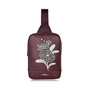 wine sling bag with floral design on a white background - okotoks hc pharmacy