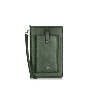 Green phone pouch with strap on a white background - okotoks hc pharmacy