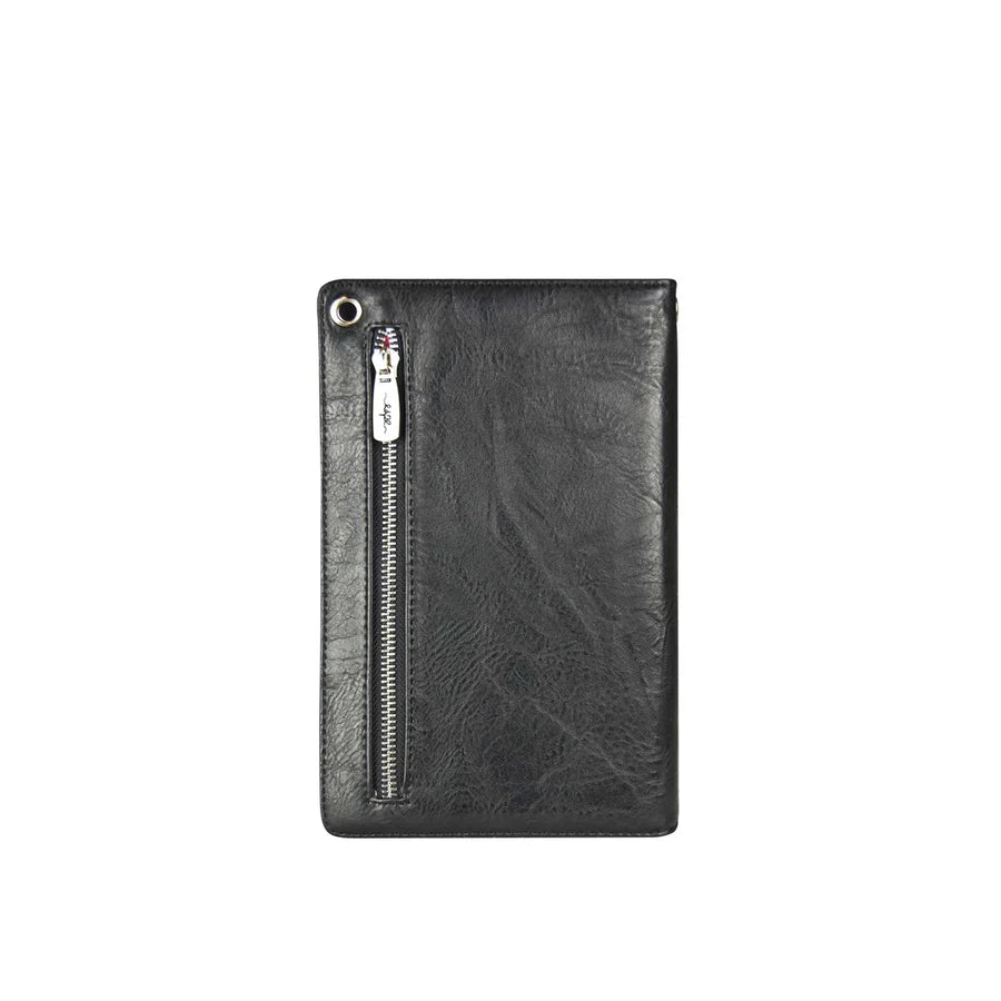 Black wallet with a zipper on a white background - okotoks hc pharmacy