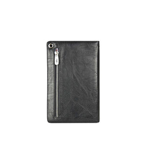 Black wallet with a zipper on a white background - okotoks hc pharmacy