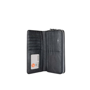 Black wallet with a visible brand label on a white background - okotoks hc pharmacy
