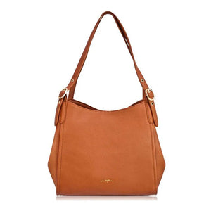 Brown handbag on a white background - okotoks hc pharmacy