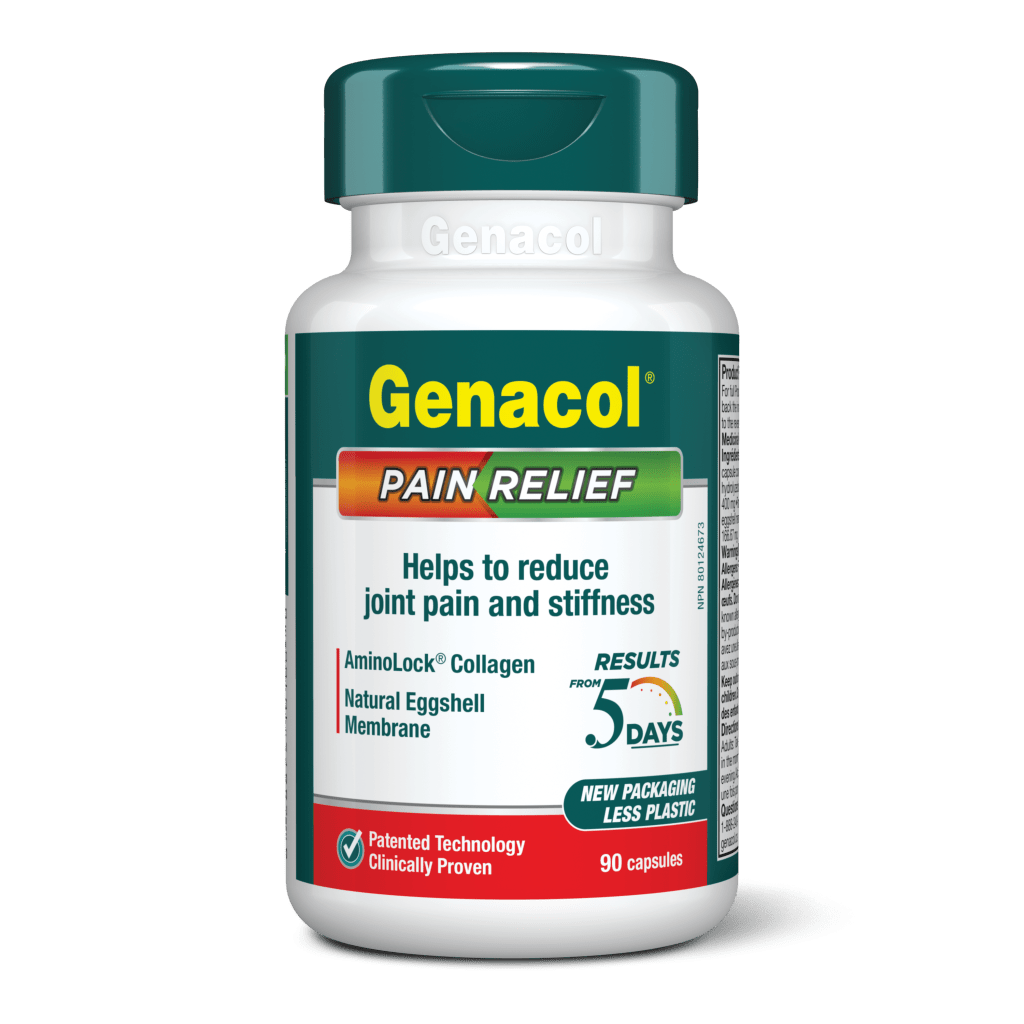 Genacol Pain Relief supplement bottle on a white background - okotoks hc pharmacy