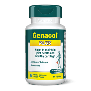 Genacol Plus supplement bottle on a white background - okotoks hc pharmacy