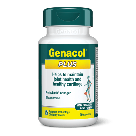 Genacol Plus supplement bottle on a white background - okotoks hc pharmacy